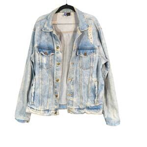 Divided (H&M) Mens Jean Denim Distressed Jacket Large